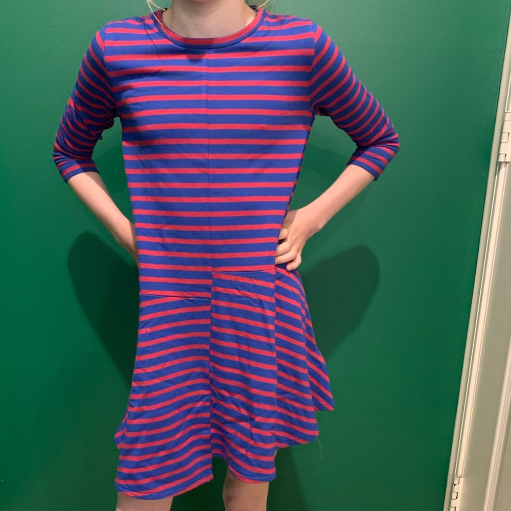 A-line striped J Crew dress